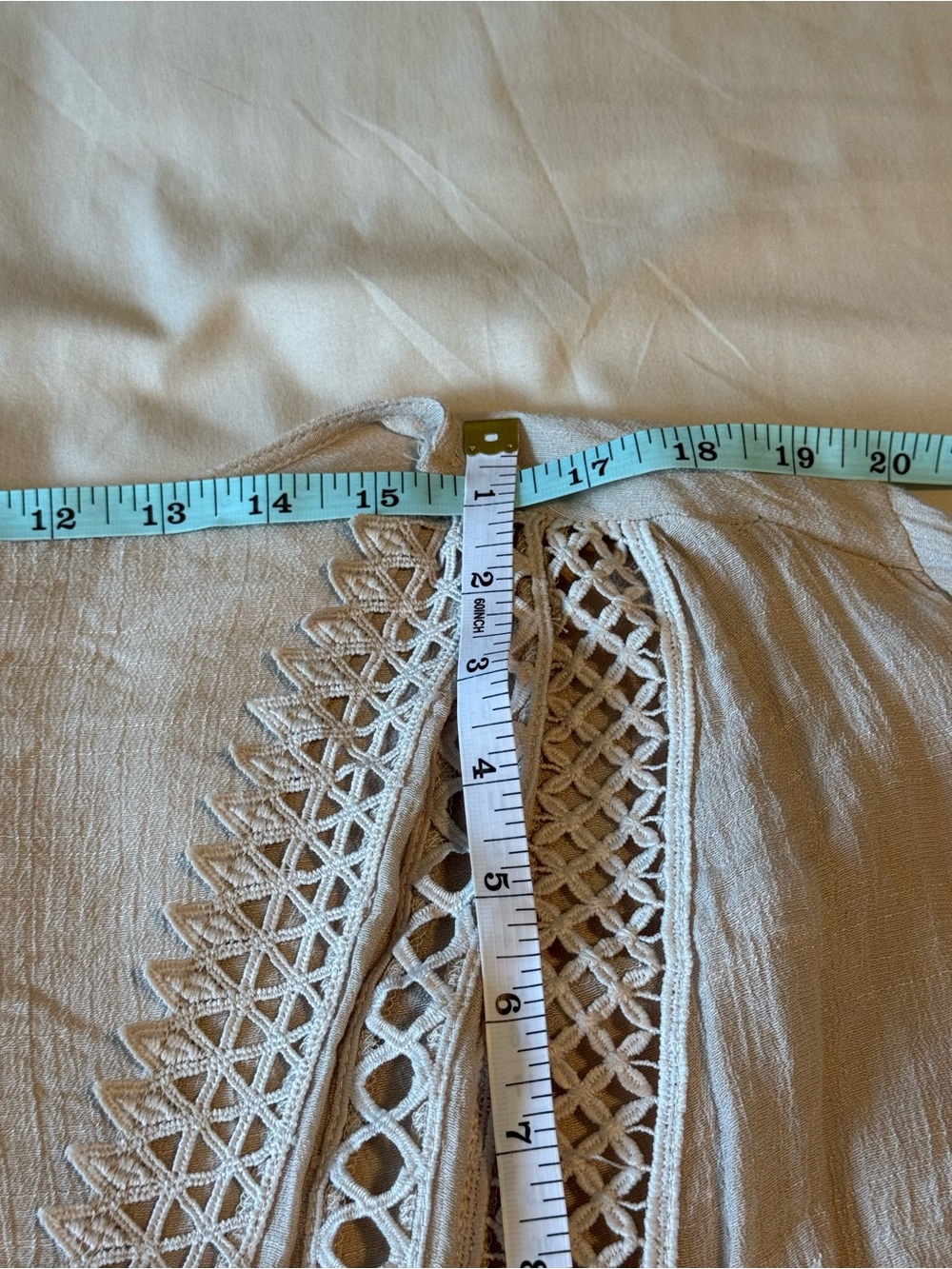 By Together Cream Crochet-Trim Wrap Tunic Blouse - Picture 5 of 8